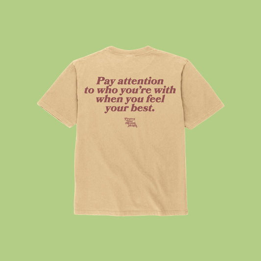 PAY ATTENTION - Beige Tee