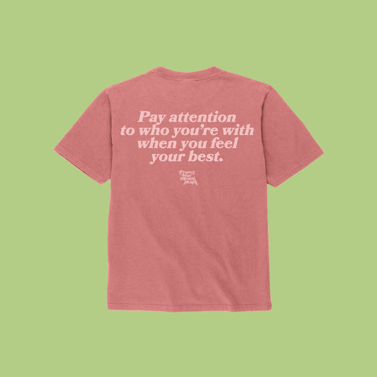PAY ATTENTION - Salmon Tee